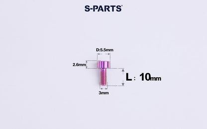 SPARTS M3 L6-20 Classic Button Head Purple Titanium Bolt