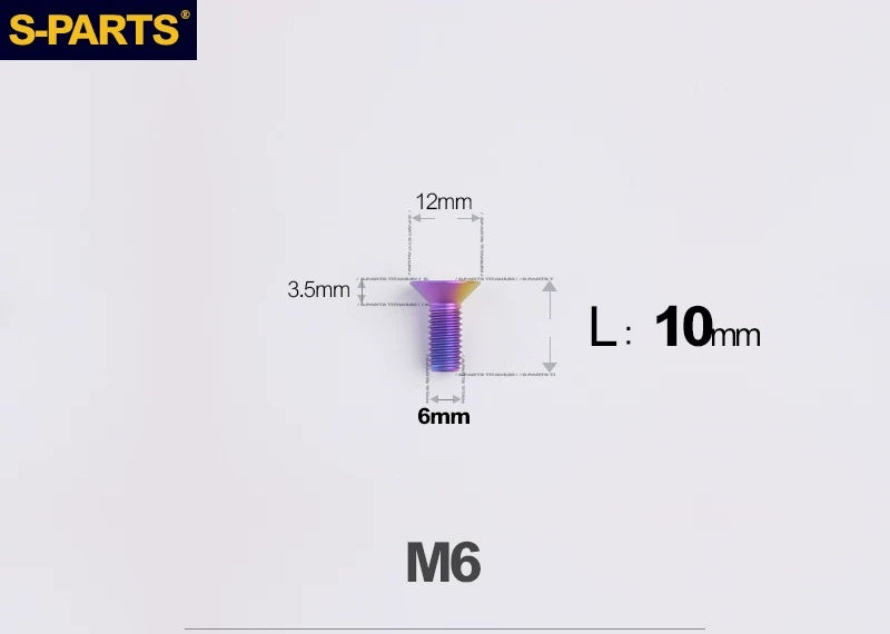 SPARTS M6×10–65mm Titanium Torx Countersunk Bolts for Motorcycle Frames