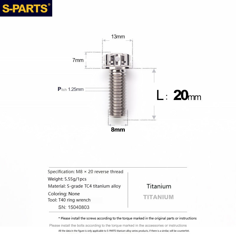 SPARTS Titanium MirrorMotorcycle Rearview Mirror Bolts· M8/M10