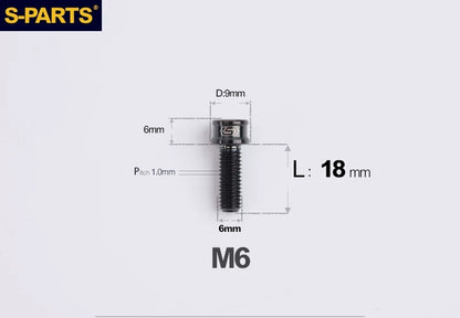 SPARTS M6×10–40mm SL Super Lightweight Titanium Socket Cap Bolts for Bicycles