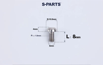 SPARTS M6×8–35mm Titanium Button Head Bolts for Bicycle Brake Calipers