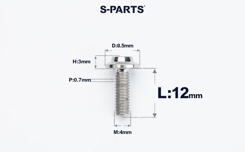 SPARTS M4✖️6–30mm D8.5 Titanium Torx Flanged Button Head Bolts
