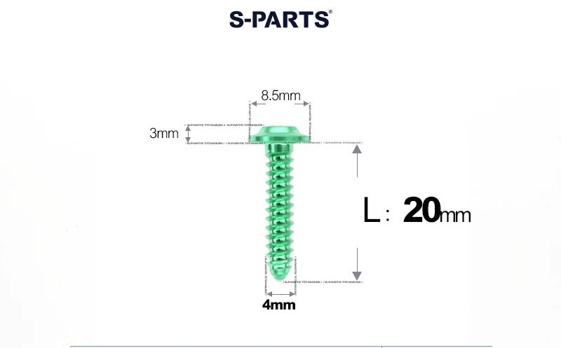 SPARTS M4 D8.5 Titanium Truss Head Self-Tapping Screws for Motorcycles