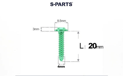 SPARTS M4 D8.5 Titanium Truss Head Self-Tapping Screws for Motorcycles