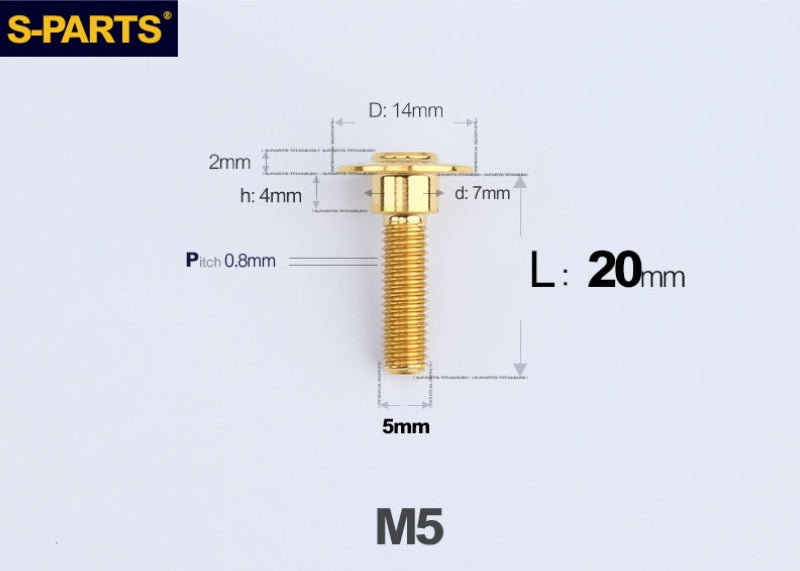 SPARTS M5 Titanium Button Head Shoulder Bolt
