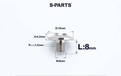 SPARTS M6×8–45mm D15 Titanium Button Head Bolts for Motorcycles