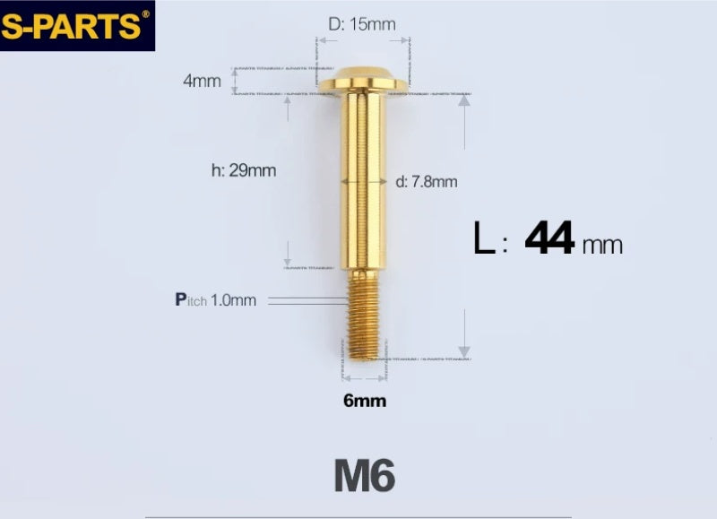 SPARTS M6 Titanium Shoulder Bolts for Motorcycle Brake Discs