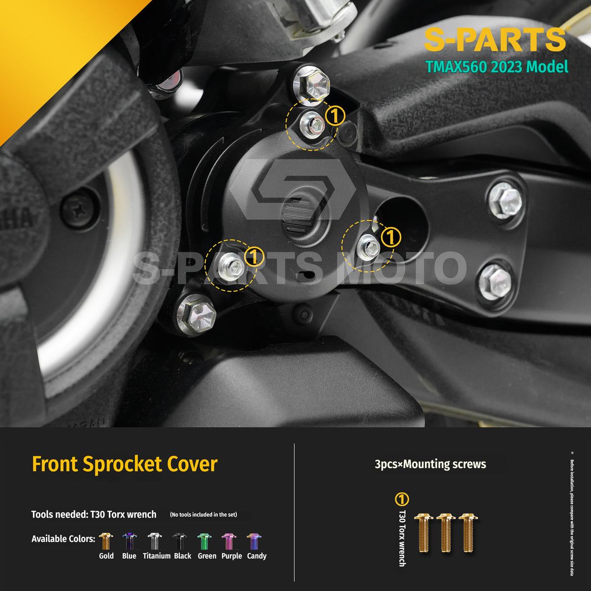 SPARTS Titanium Bolt Kit for Yamaha TMAX560 2023-Body / Engine System