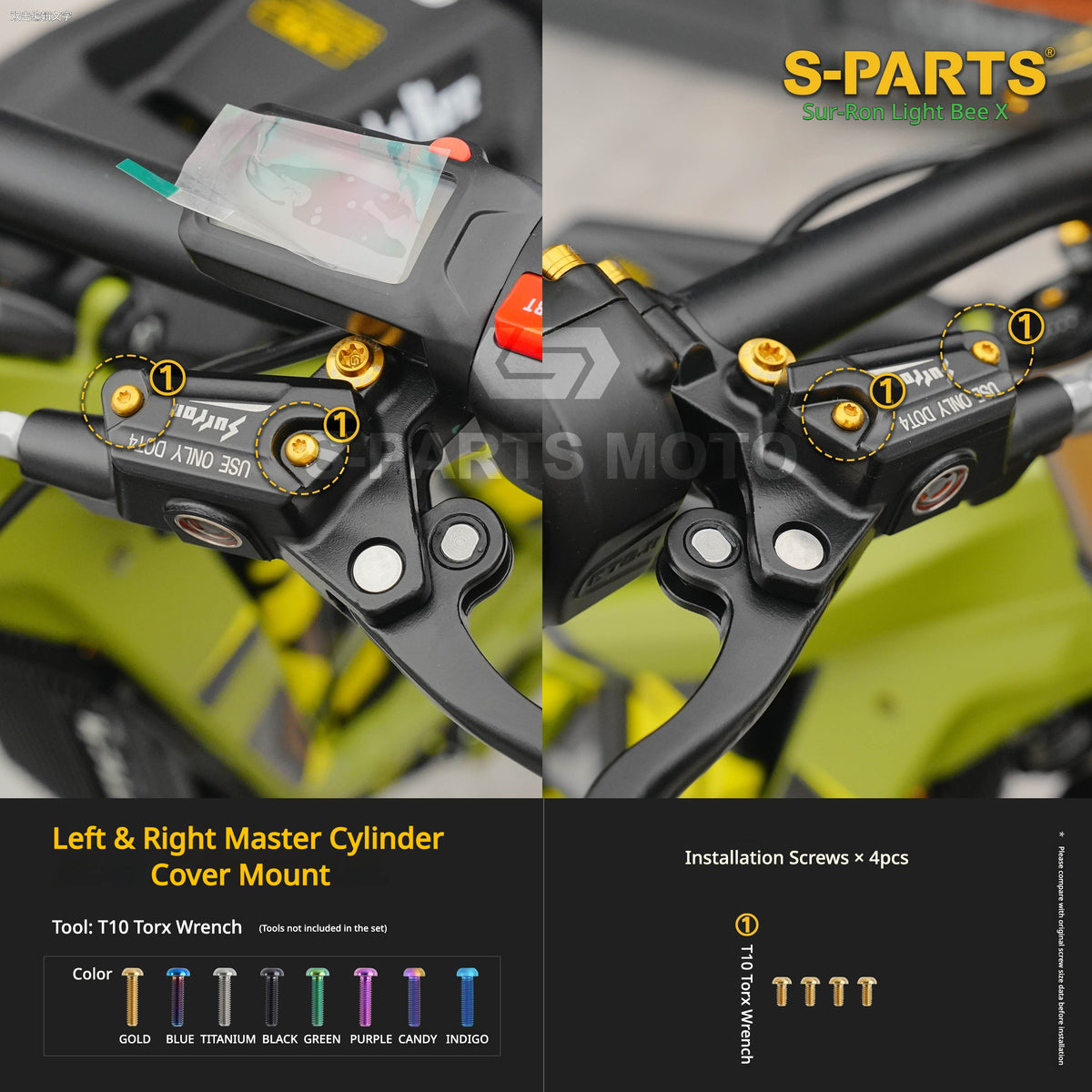 S-PARTS TC4 Titanium Full Bolt Kit for Sur-Ron Light Bee X (2025 Model)
