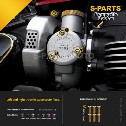 SPARTS Titanium Set Screws for Triumph Bonneville Bobber Motorcycle