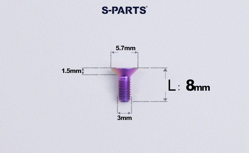 SPARTS Series M3 L6-30 Countersunk Titanium Bolt for motocycle