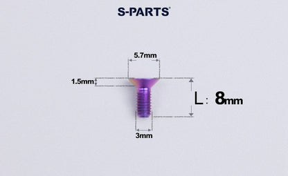 SPARTS Series M3 L6-30 Countersunk Titanium Bolt for motocycle