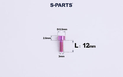 SPARTS M3 L6-20 Classic Button Head Purple Titanium Bolt