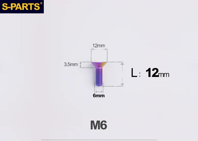 SPARTS M6×10–65mm Titanium Torx Countersunk Bolts for Motorcycle Frames