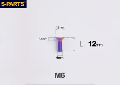 SPARTS M6×10–65mm Titanium Torx Countersunk Bolts for Motorcycle Frames