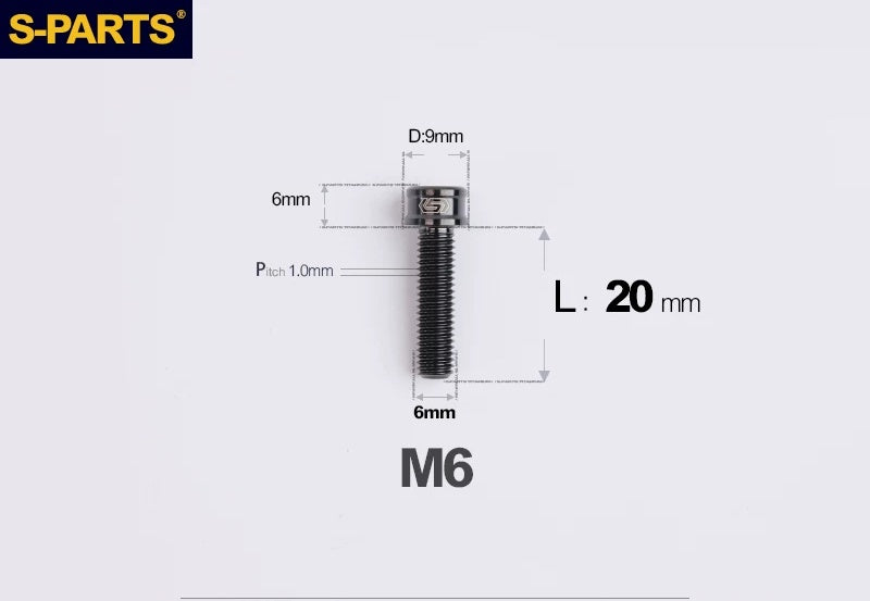 SPARTS M6×10–40mm SL Super Lightweight Titanium Socket Cap Bolts for Bicycles