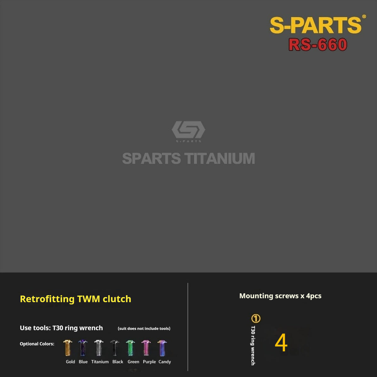 S-PARTS Titanium Complete Bolts Hardware Kit for Aprilia RS660 (2021+)