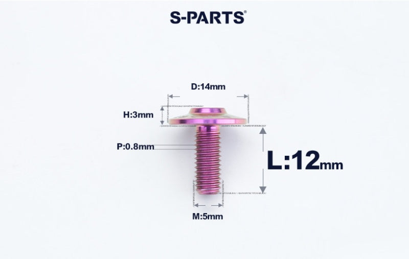 SPARTS A3 M5×L12-20  D14 Titanium Button Head Bolts for Motorcycle Upgrades