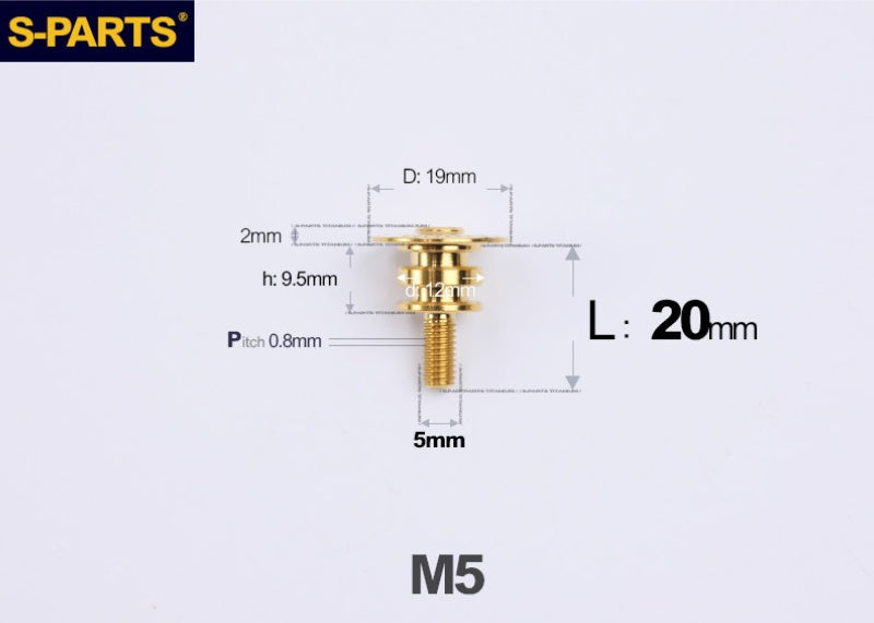 SPARTS M5 Titanium Button Head Shoulder Bolt