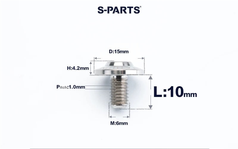 SPARTS M6×8–45mm D15 Titanium Button Head Bolts for Motorcycles