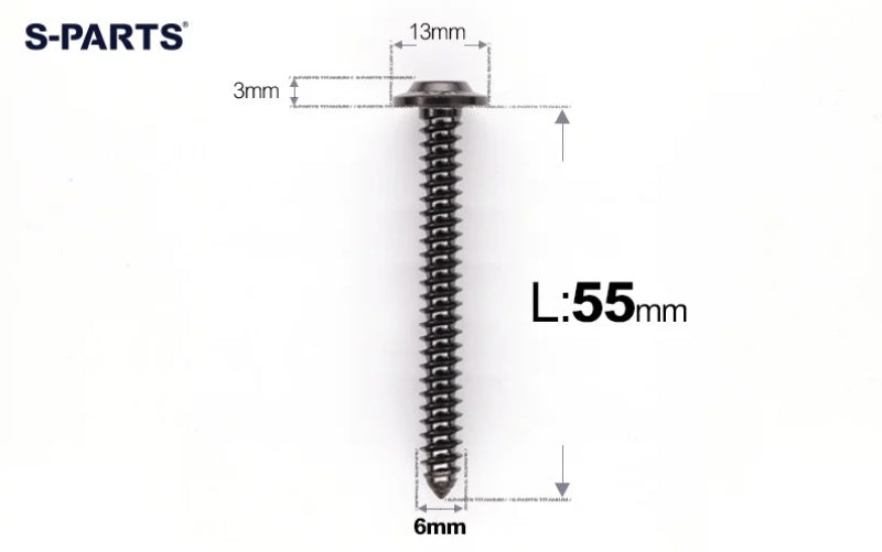 SPARTS M6 Titanium Flanged Button Head Self-Tapping Bolt D13