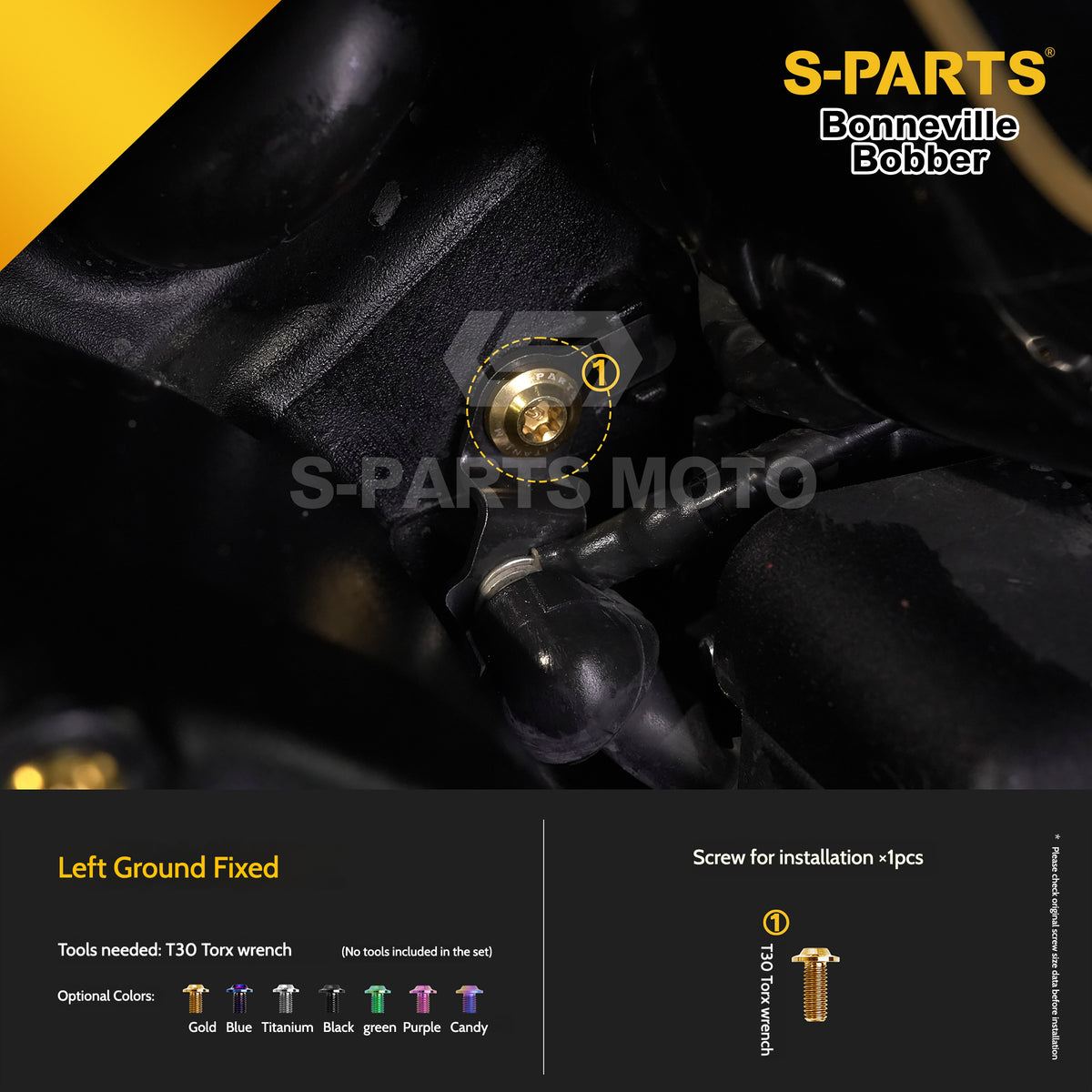 SPARTS Titanium Set Screws for Triumph Bonneville Bobber Motorcycle