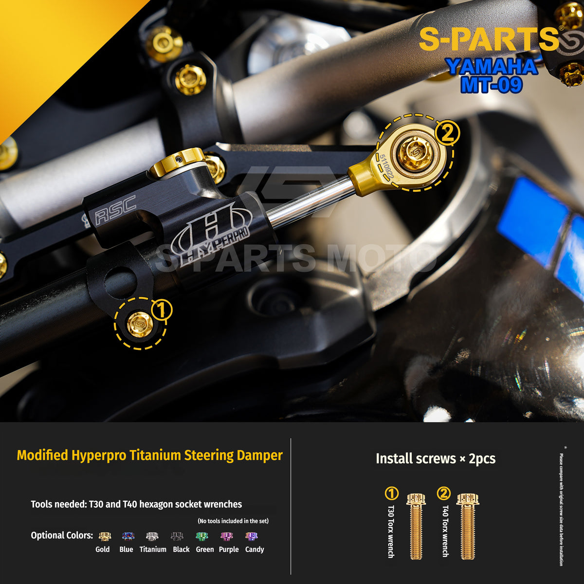 SPARTS Titanium Bolt Kit | TC4 Grade for  Yamaha MT-09 Motorcycle Fasteners