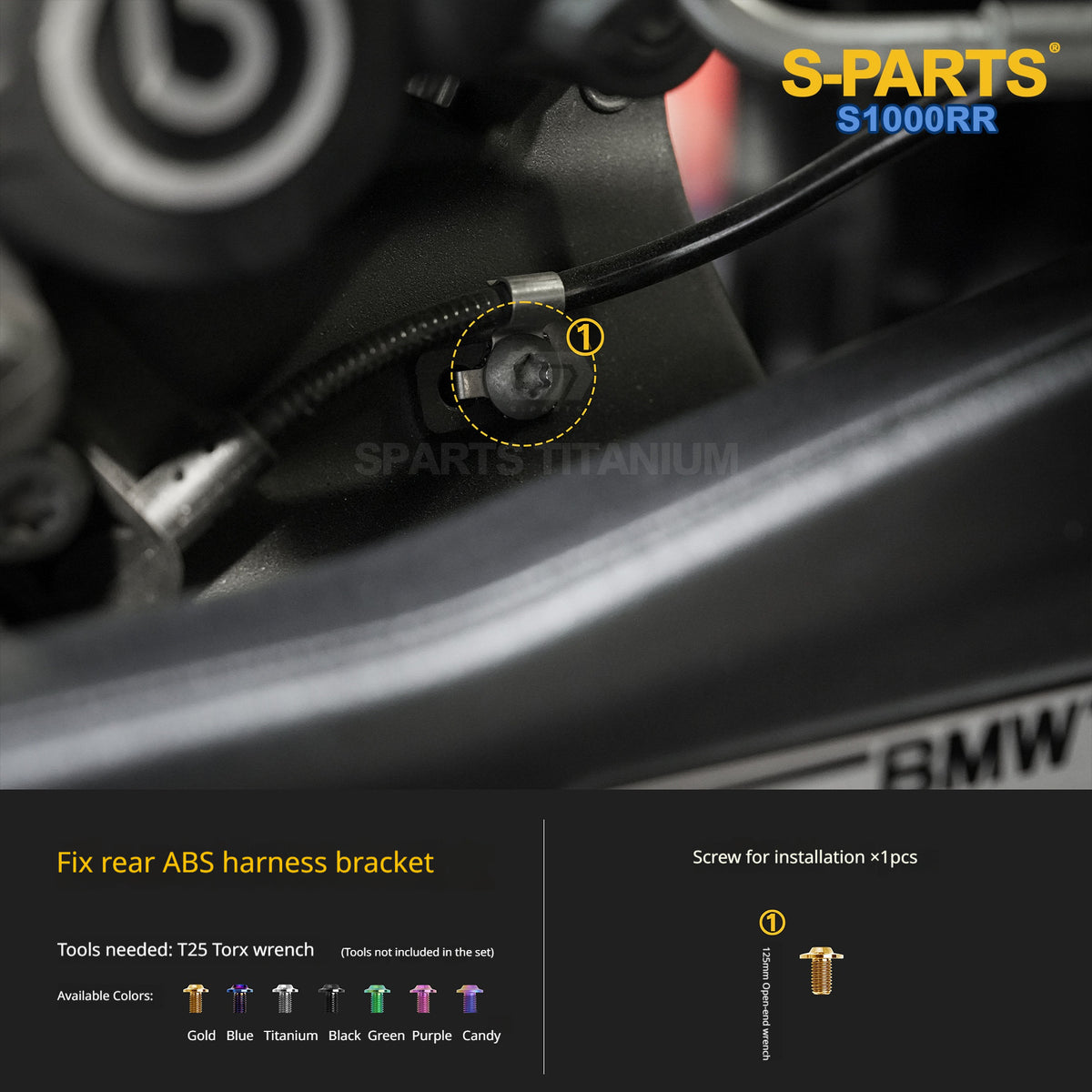 SPARTS Titanium Chassis Bolt Kit Brake Disc Caliper Sprocket Screws for BMW S1000RR