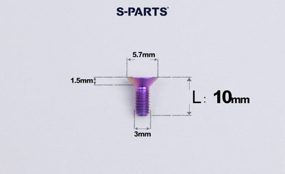 SPARTS Series M3 L6-30 Countersunk Titanium Bolt for motocycle