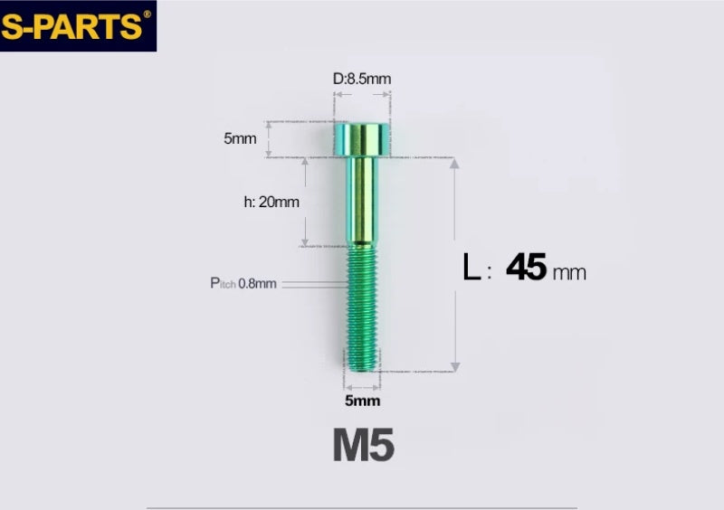SPARTS M5 Titanium Socket Head Cap Bolts