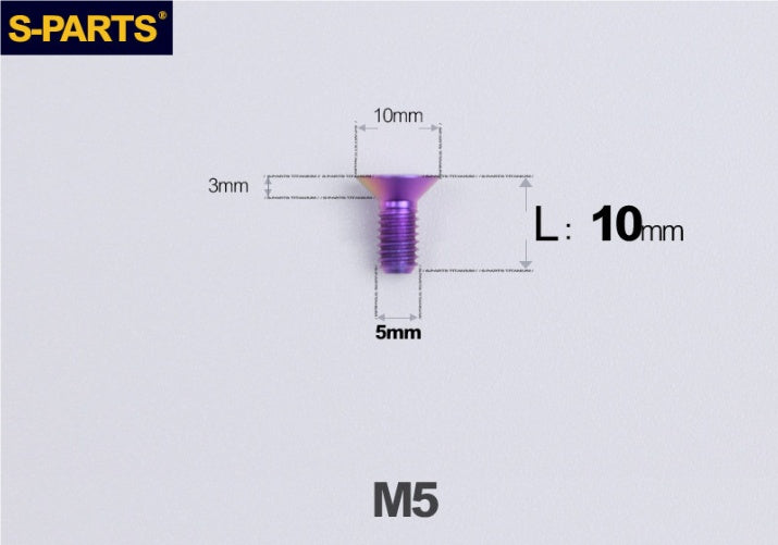 SPARTS M5×8-50mm Countersunk Titanium Alloy Bolt