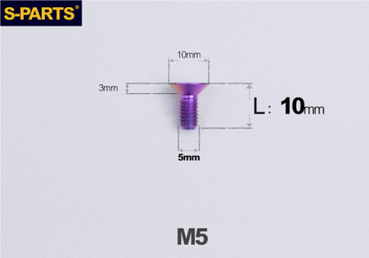 SPARTS M5×8-50mm Countersunk Titanium Alloy Bolt