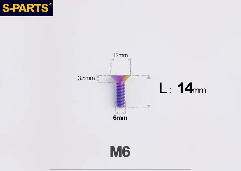 SPARTS M6×10–65mm Titanium Torx Countersunk Bolts for Motorcycle Frames
