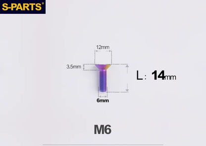 SPARTS M6×10–65mm Titanium Torx Countersunk Bolts for Motorcycle Frames