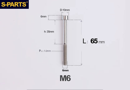 SPARTS M6×30–70mm Titanium Socket Head Cap Screws for Motorcycles