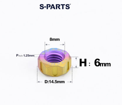 SPARTS Candy Titanium Alloy Hex Nuts – TC4 Motorcycle Locking & Fastening Nuts M5 M6 M8 M10 M12