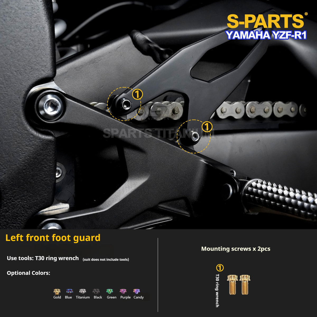 SPARTS TC4 Titanium Bolt Kit for Yamaha YZF-R1 | Motorcycle Titanium Bolt Upgrade