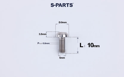 SPARTS A2 M5 Titanium Button Head Bolts for Bicycle Brake Caliper Upgrades Ultra-Light Fasteners