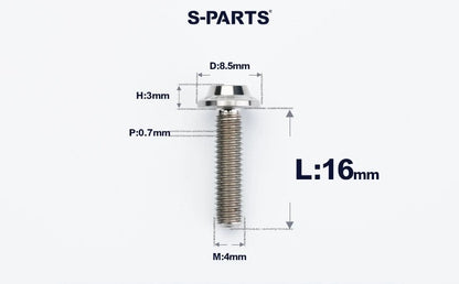 SPARTS M4✖️6–30mm D8.5 Titanium Torx Flanged Button Head Bolts