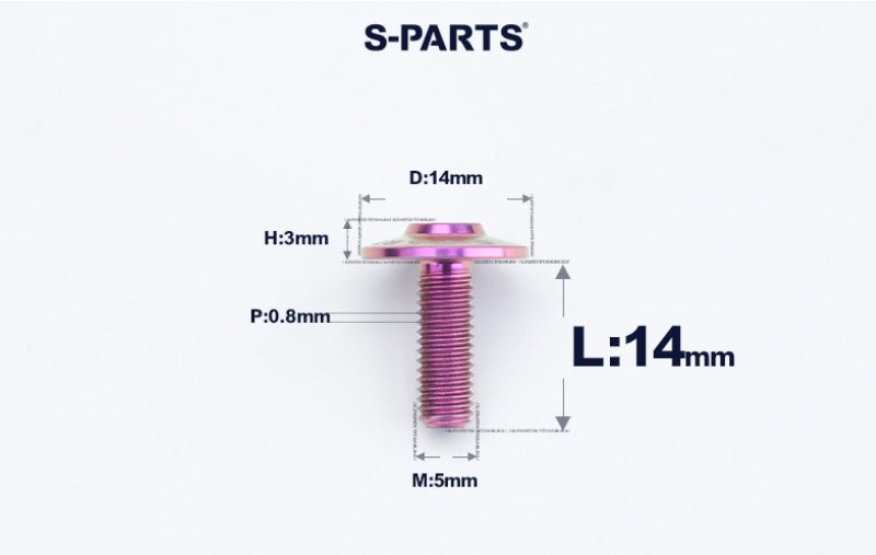 SPARTS A3 M5×L12-20  D14 Titanium Button Head Bolts for Motorcycle Upgrades