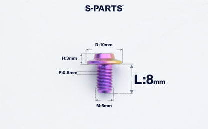 SPARTS A3 M5×L6-50 D10 Titanium Button Head Bolt for Motorcycle & Bicycle Lightweight Custom Fasteners