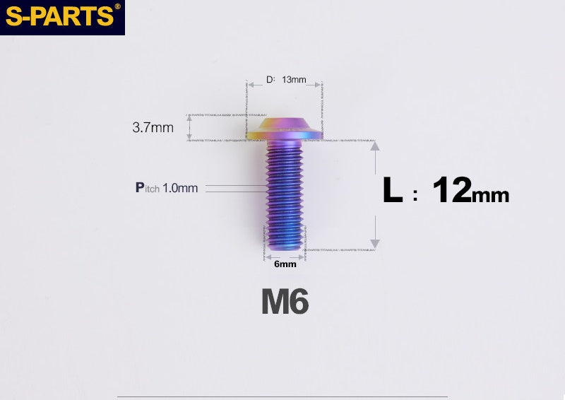 SPARTS A3 M6 D13 Titanium Button Head Bolts for Motorcycle Upgrades