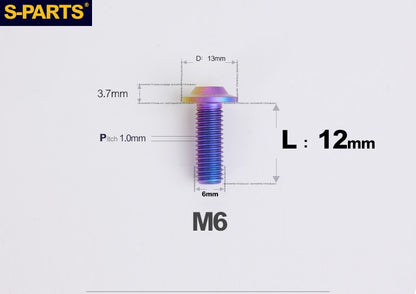 SPARTS A3 M6 D13 Titanium Button Head Bolts for Motorcycle Upgrades