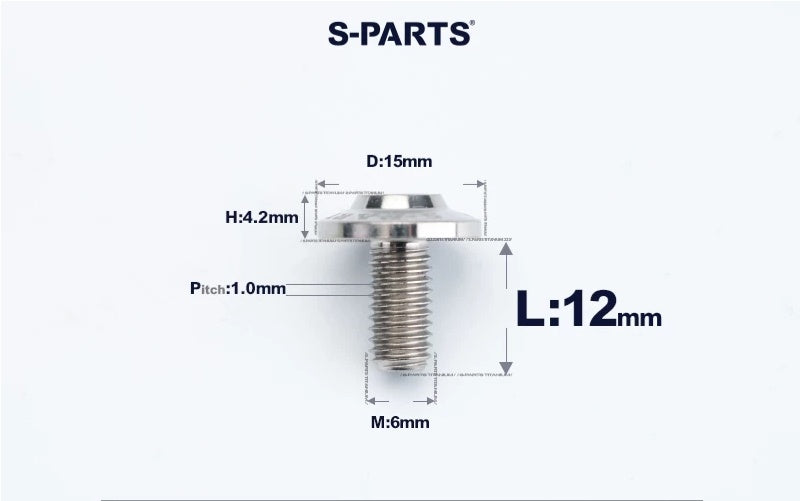 SPARTS M6×8–45mm D15 Titanium Button Head Bolts for Motorcycles