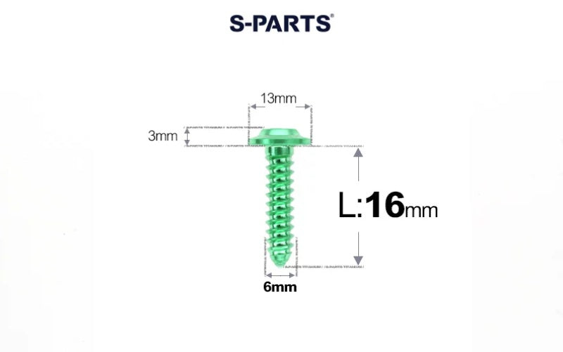 SPARTS M6 Titanium Flanged Button Head Self-Tapping Bolt D13