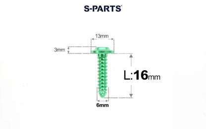 SPARTS M6 Titanium Flanged Button Head Self-Tapping Bolt D13