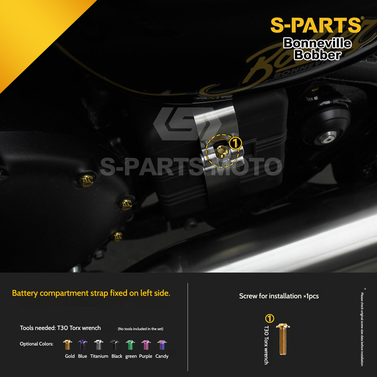 SPARTS Titanium Set Screws for Triumph Bonneville Bobber Motorcycle
