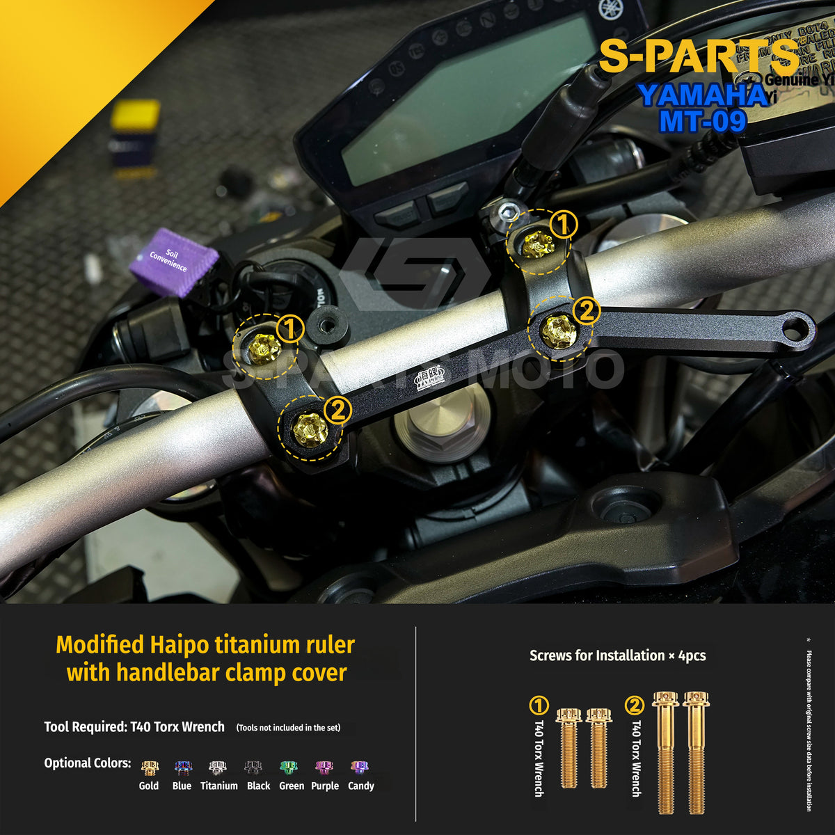 SPARTS Titanium Bolt Kit | TC4 Grade for  Yamaha MT-09 Motorcycle Fasteners