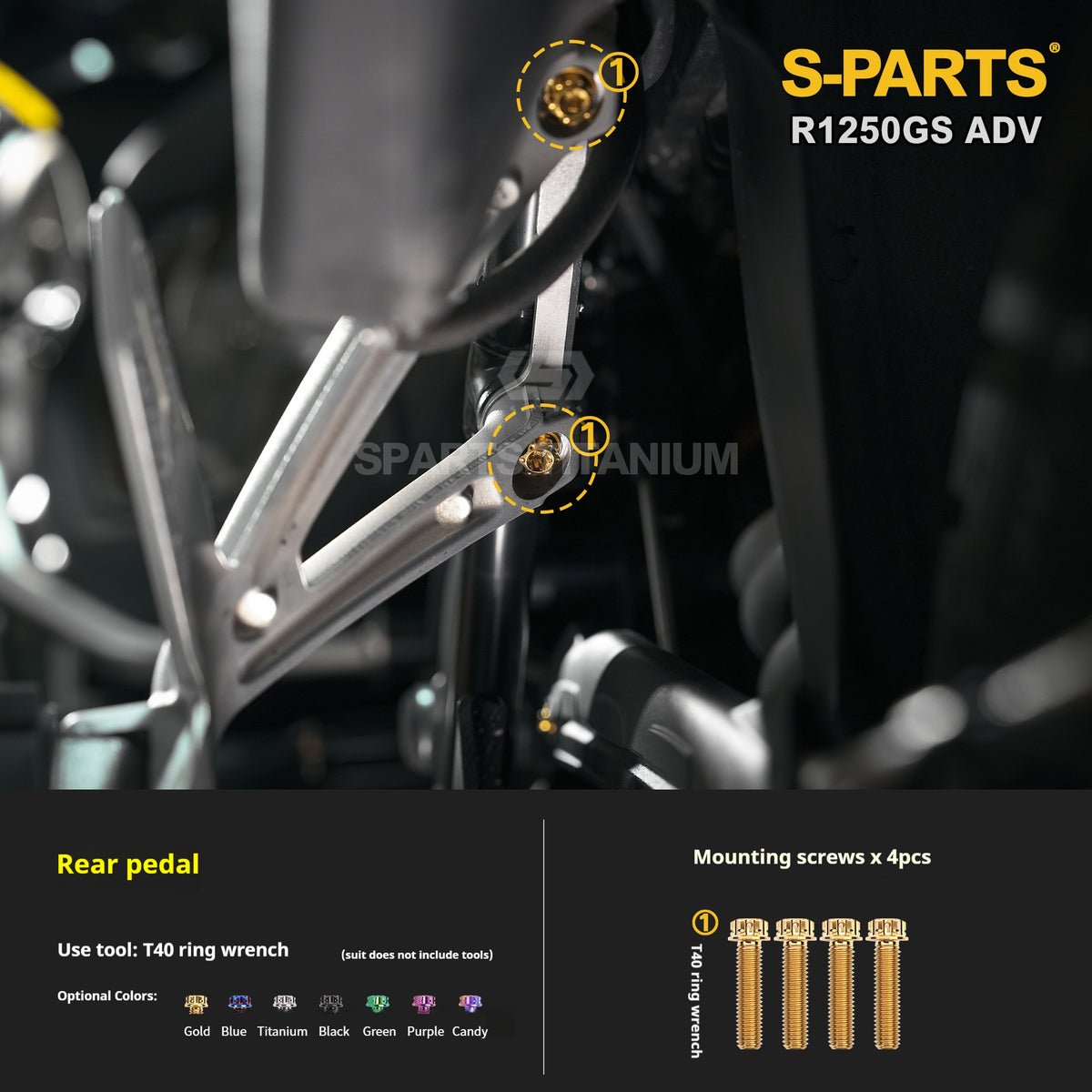 SPARTS Titanium Bolt Kit for BMW R 1250GS ADV – CNC Titanium Upgrade Kit