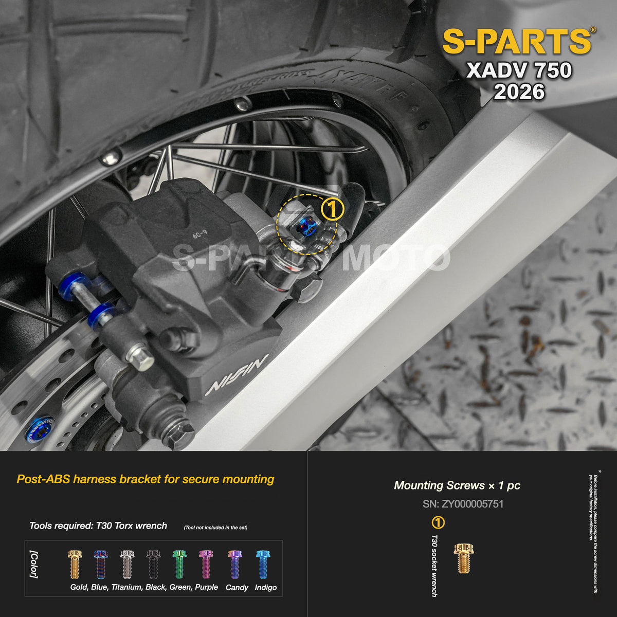 SPARTS Titanium Bolt Kit for Honda X-ADV 750 2026 Bodywork Fasteners